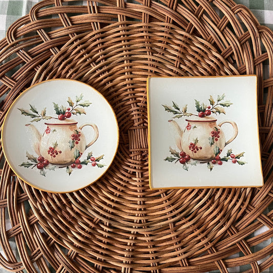 Plato de pan jarra navideña