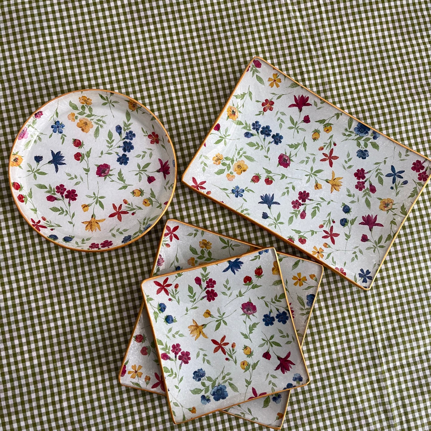 Servilletas lunch Happy Flowers blue yellow