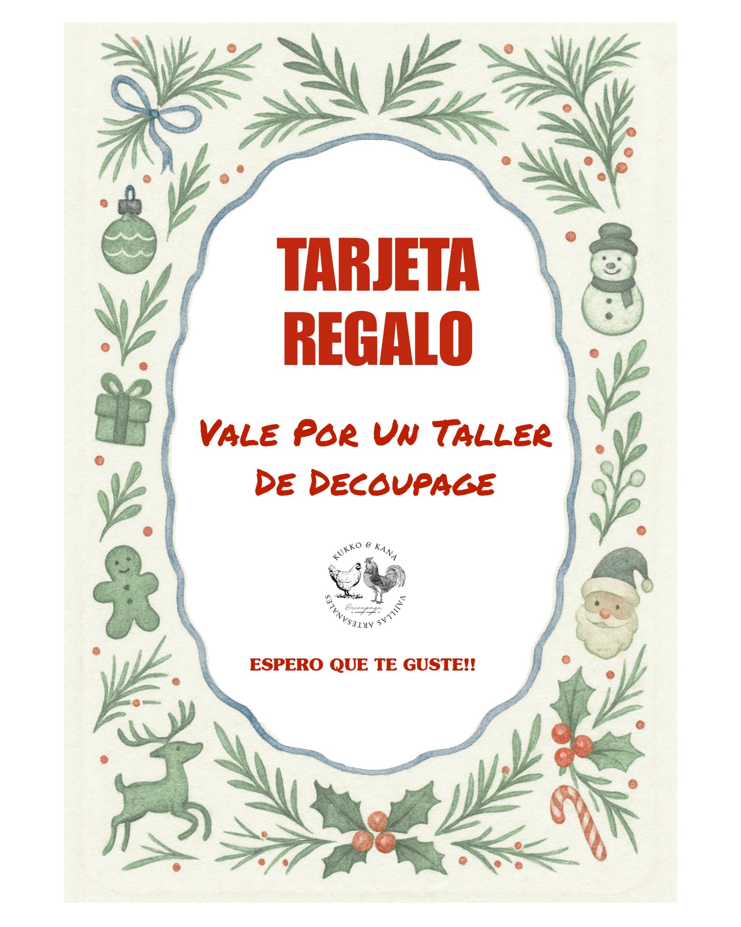 TARJETA REGALO TALLER DECOUPAGE