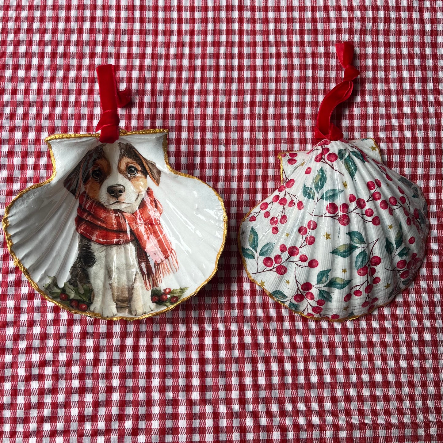 Concha de vieira perro navideño