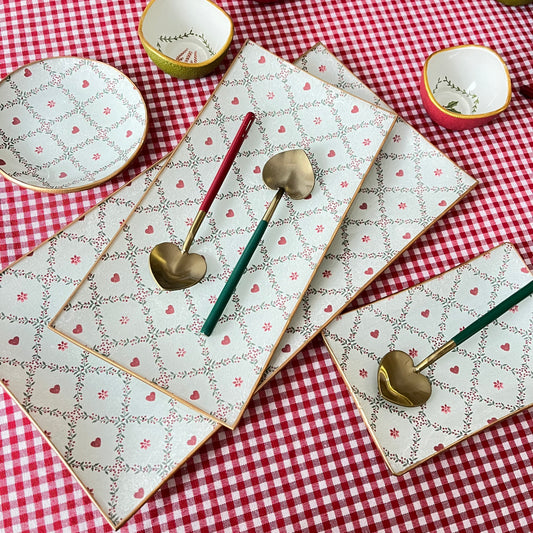 Plato/ bandeja corazones de Navidad