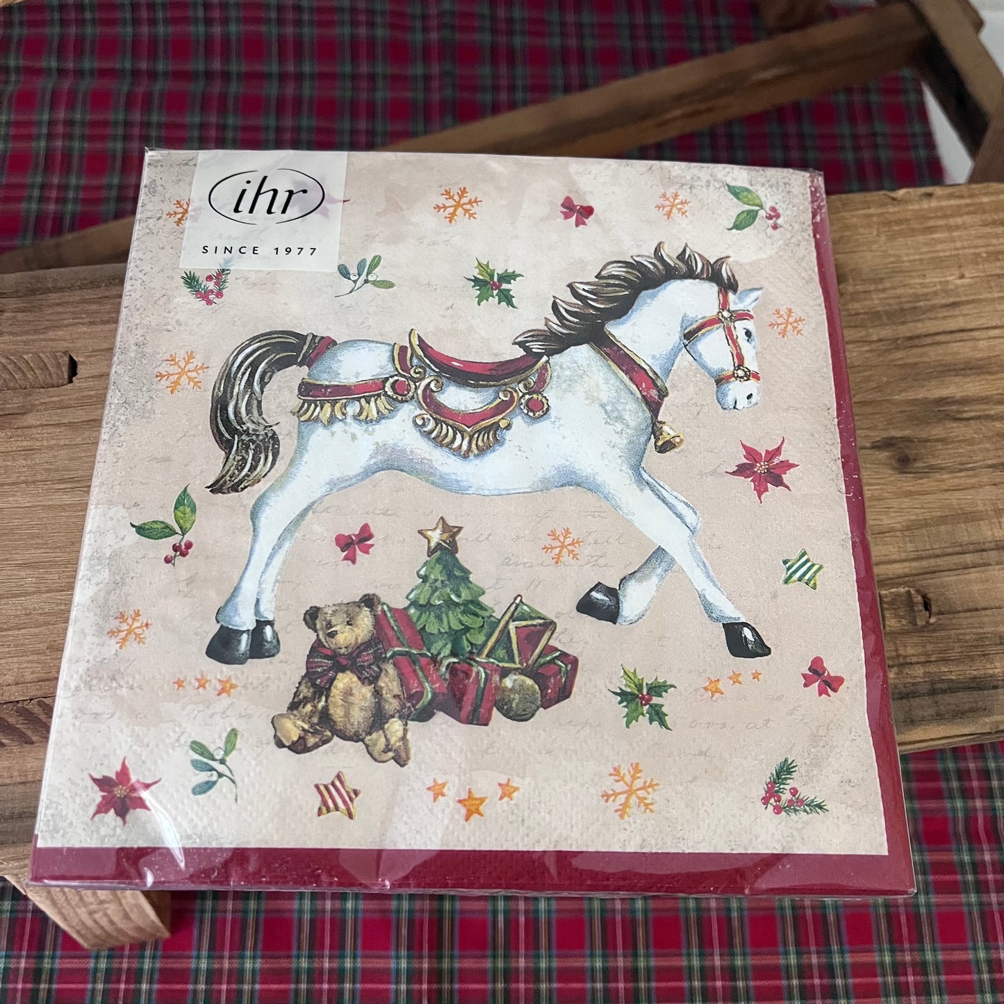 Servilletas lunch Festive Horse cream