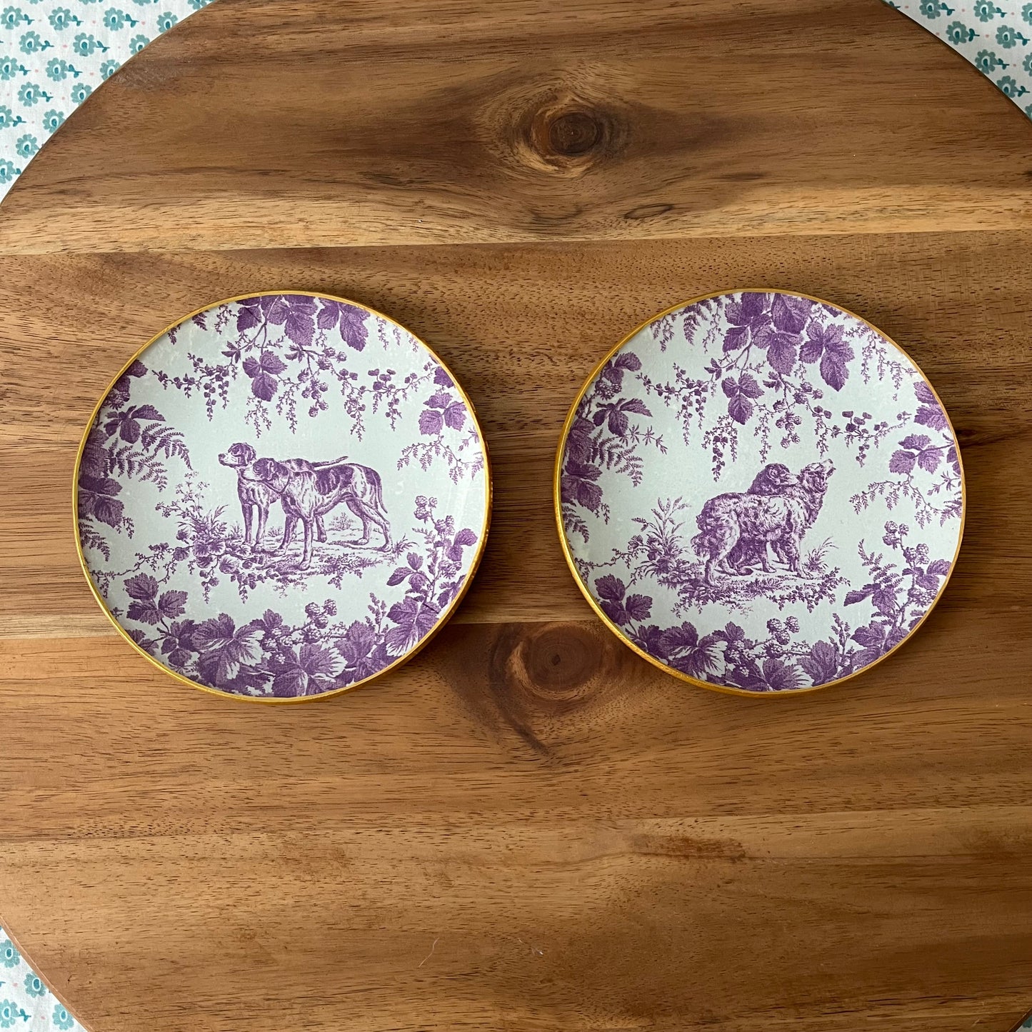 Plato redondo 12 cm Hunting Toile
