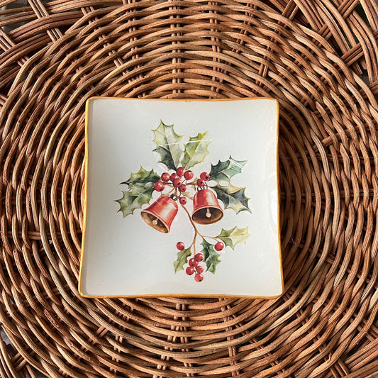 Plato de pan ramo acebo y campanas