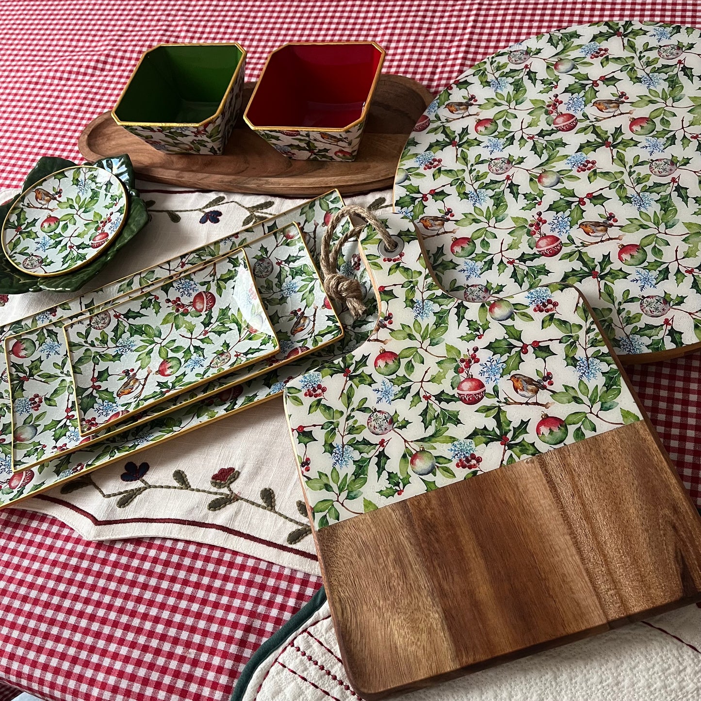 Plato/ bandeja Christmas Holly