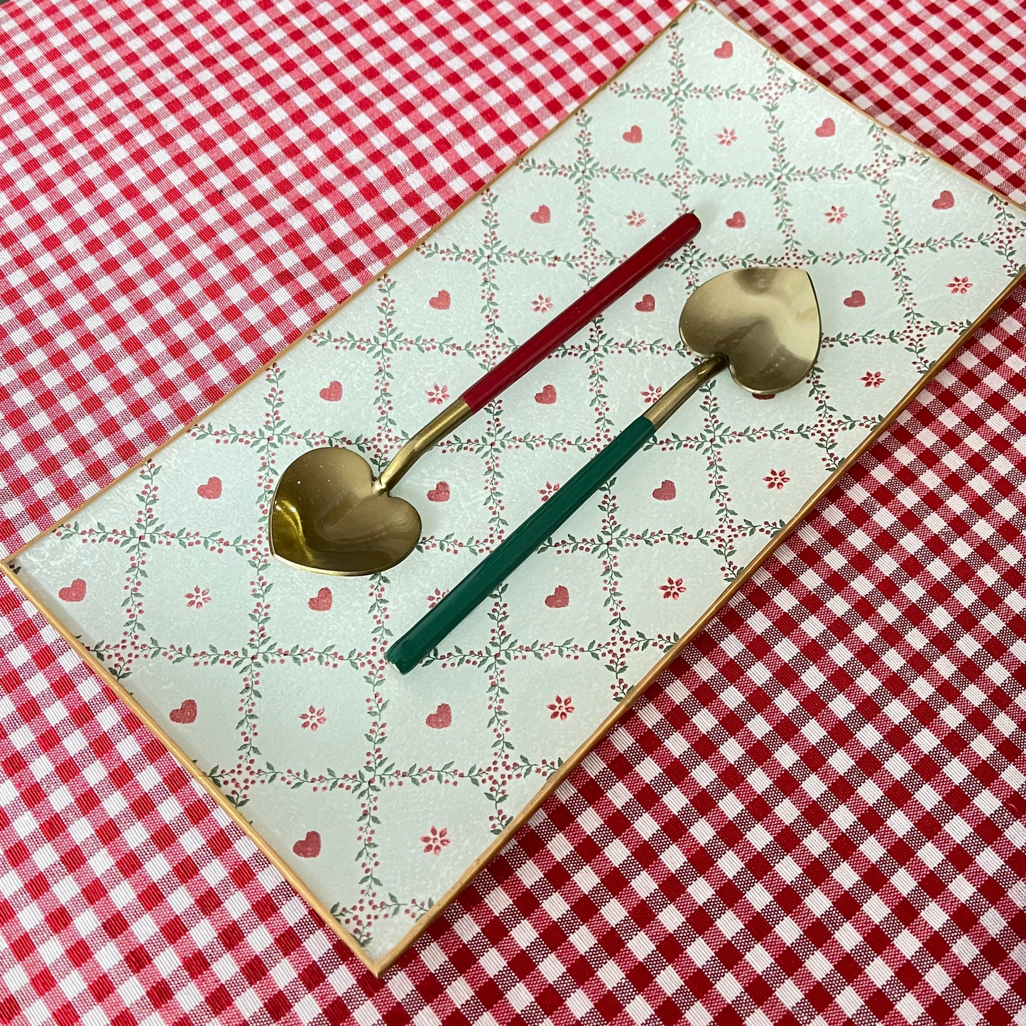 Plato/ bandeja corazones de Navidad