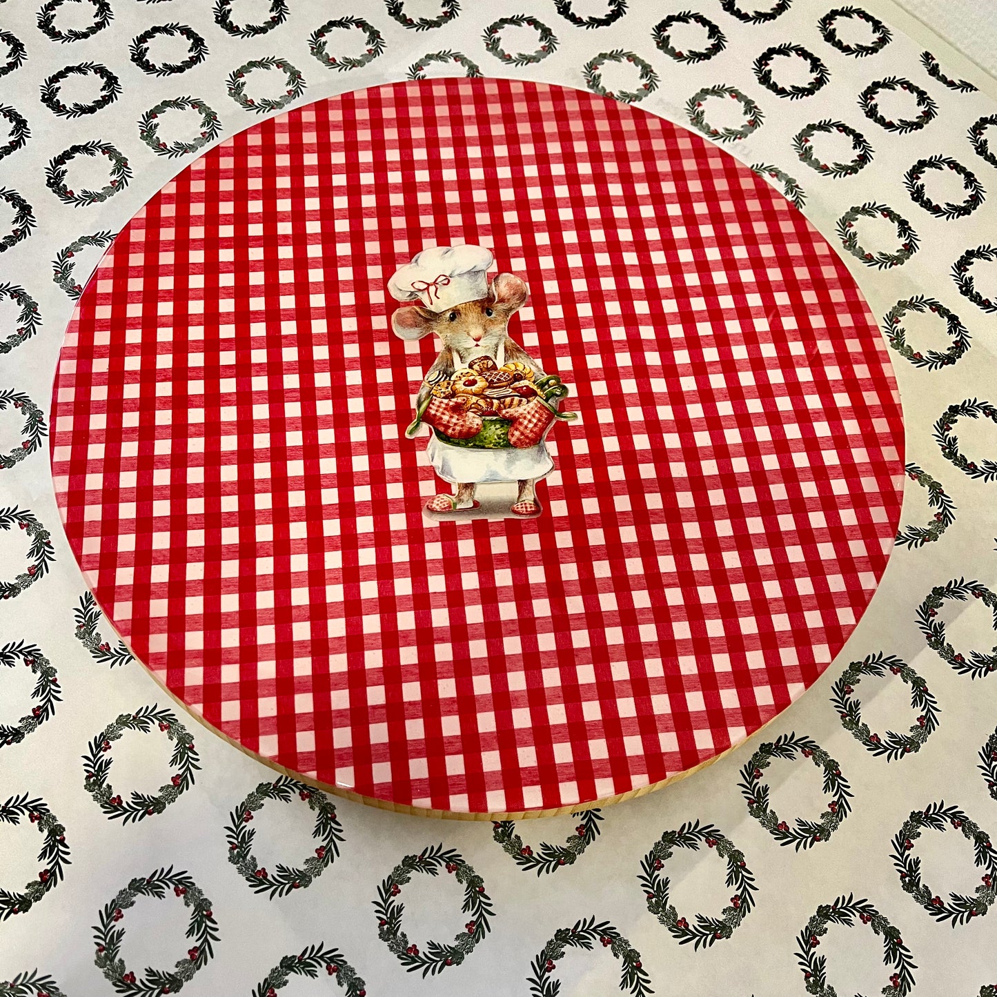 Tabla giratoria Anna Baked y cuadro Vichy