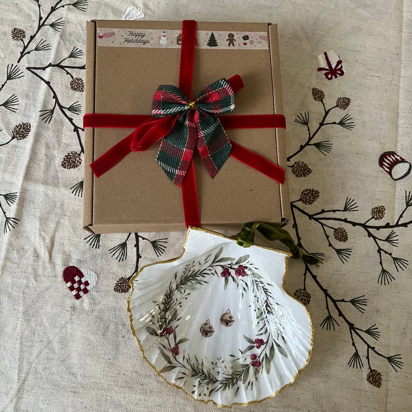 Concha de vieira corona de Navidad