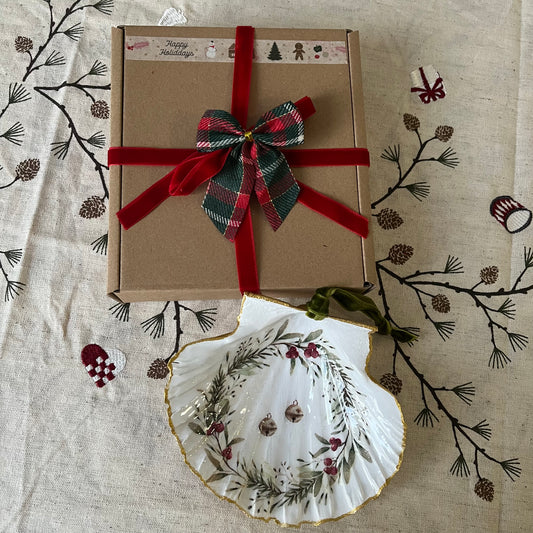 Concha de vieira corona de Navidad