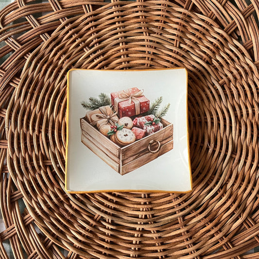 Plato de pan regalos de Navidad