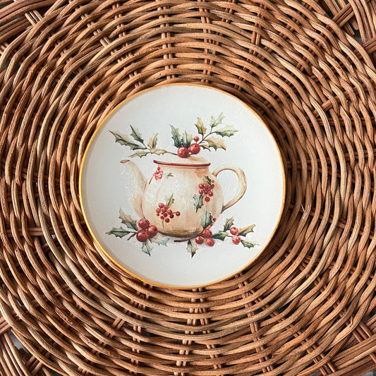 Plato de pan jarra navideña