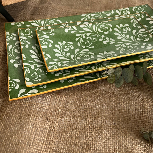 Plato/bandeja de cristal Arabesque Olive