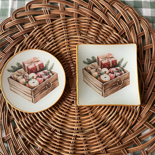 Plato de pan regalos de Navidad