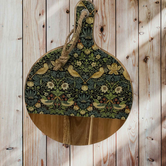 Tabla de cocina redonda Strawberry Thief Willian Morris