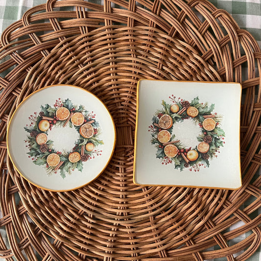 Plato de pan corona naranja y canela