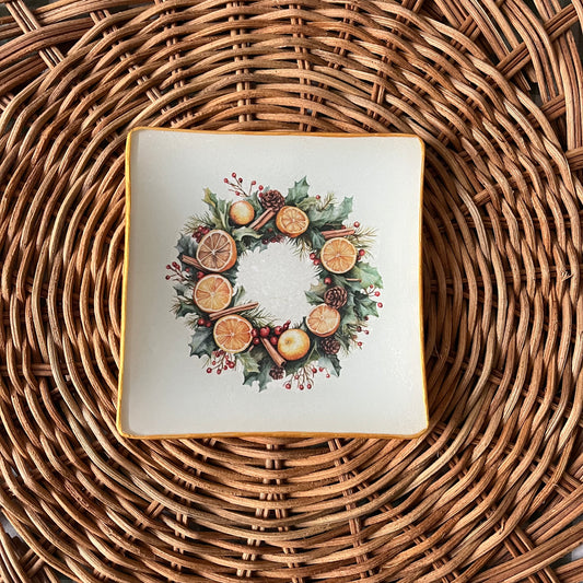 Plato de pan corona naranja y canela