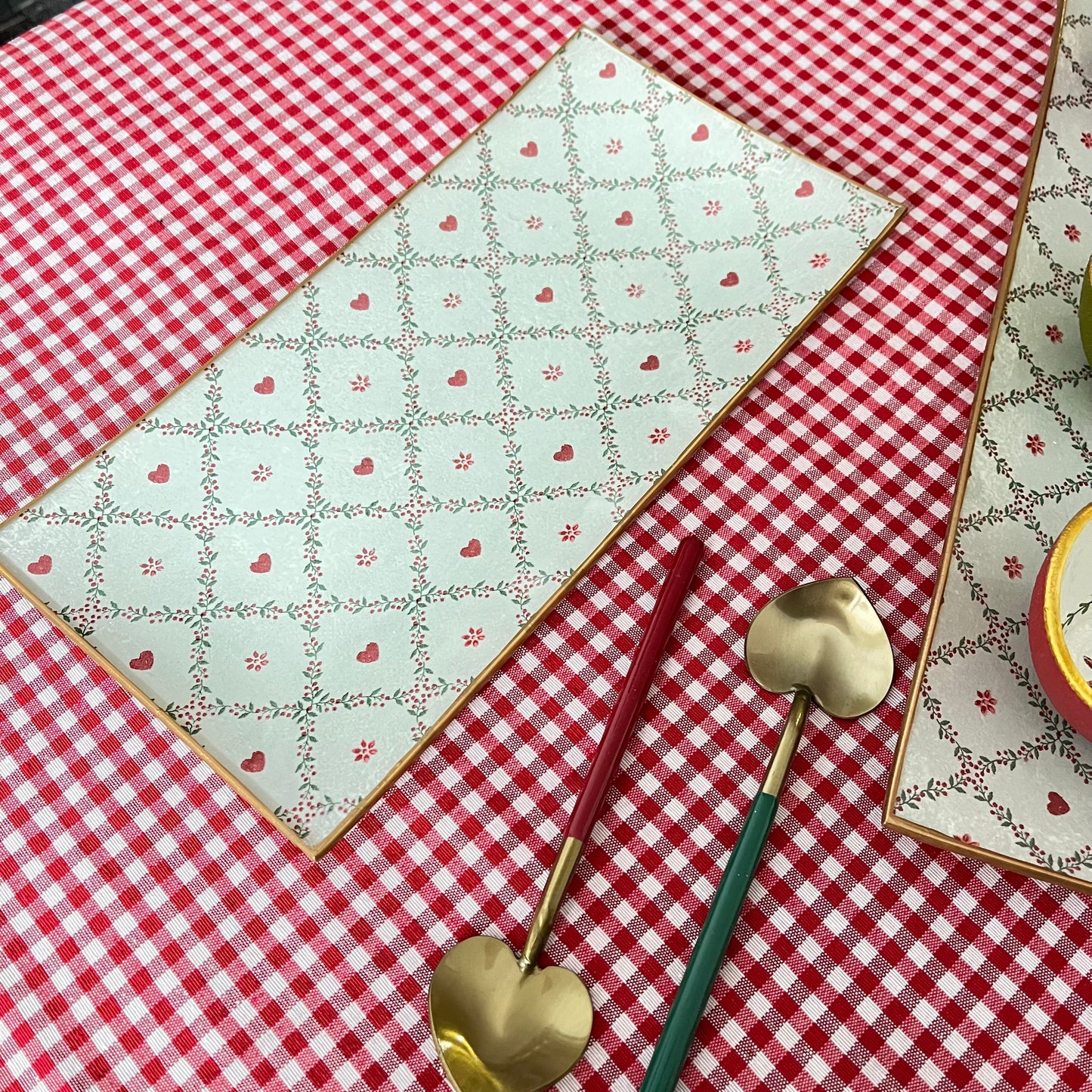 Plato/ bandeja corazones de Navidad
