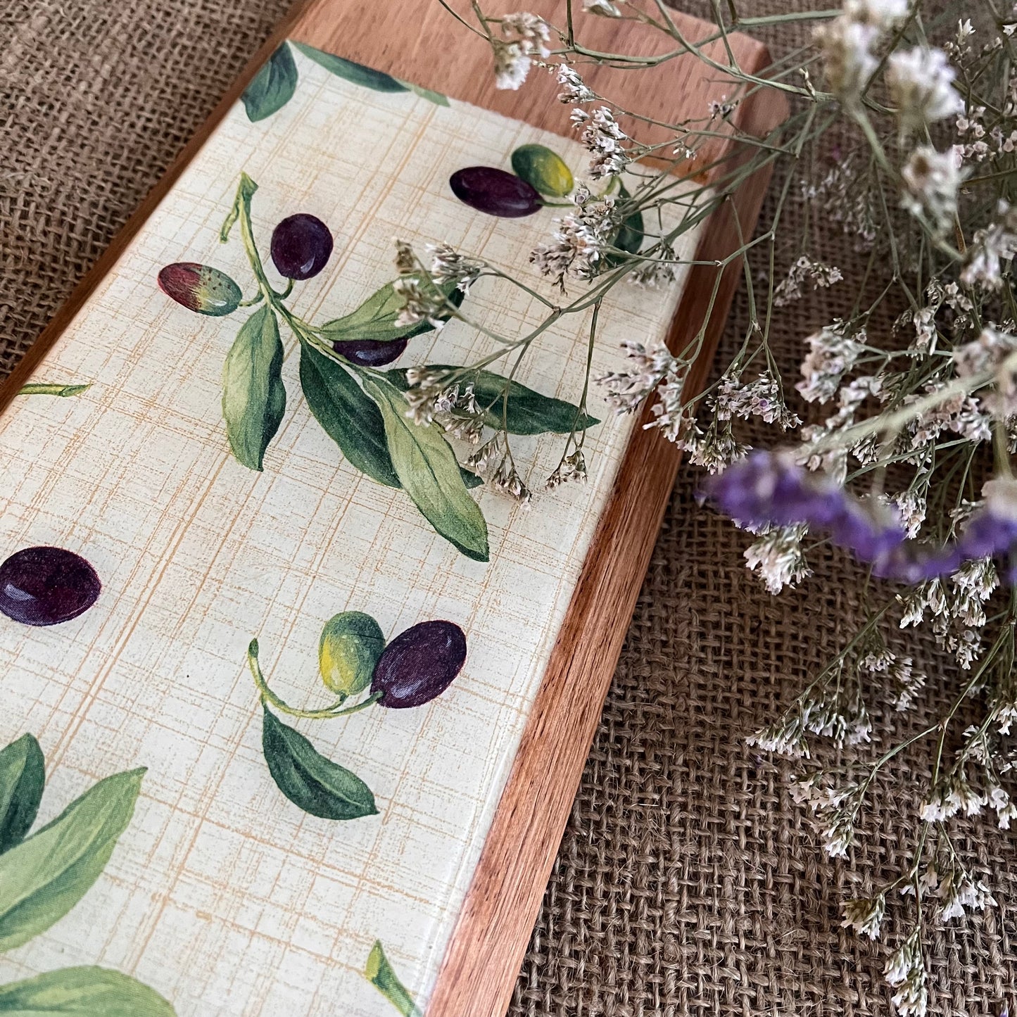 Tabla de cocina olivas