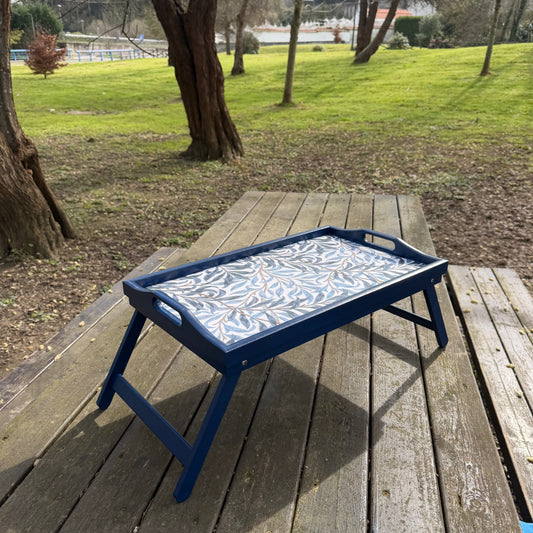 Bandeja de desayuno plegable Morris azul