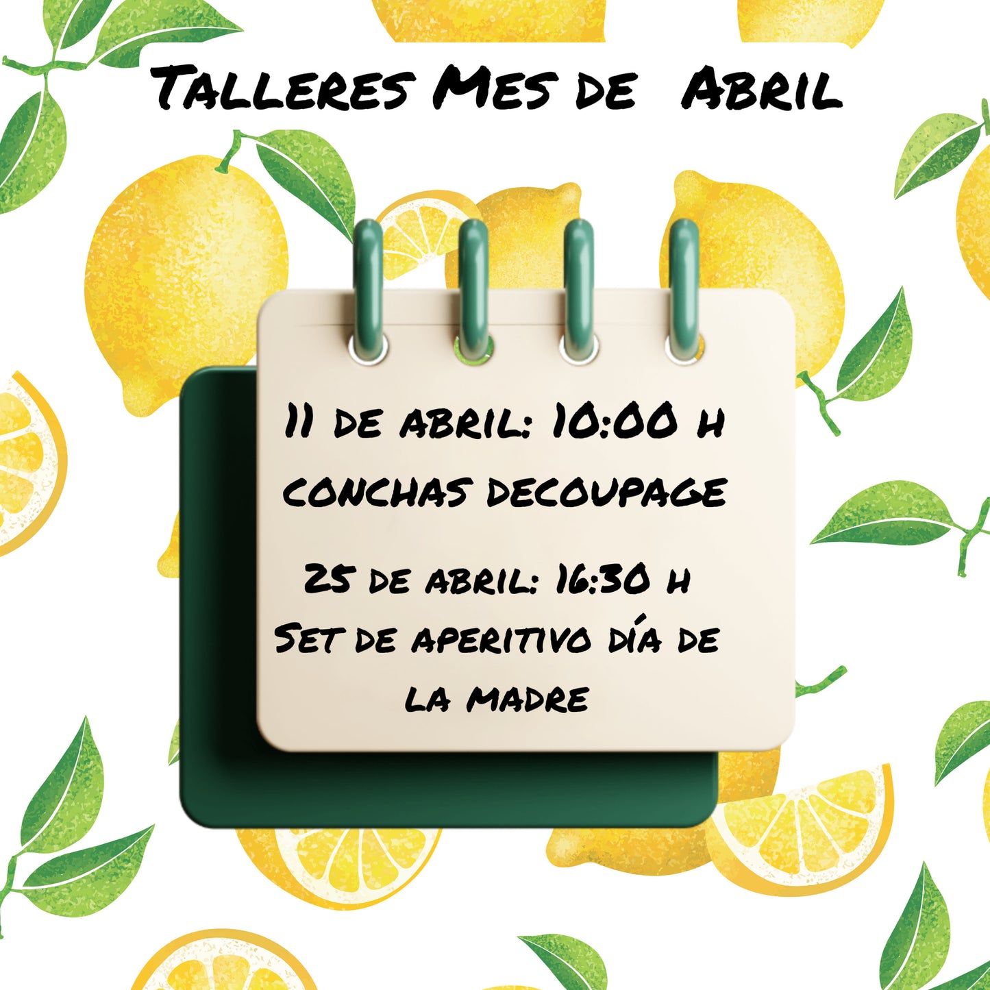 TALLER SET DE APERITIVO DÍA DE LA MADRE 25/04/2026 16:30 horas