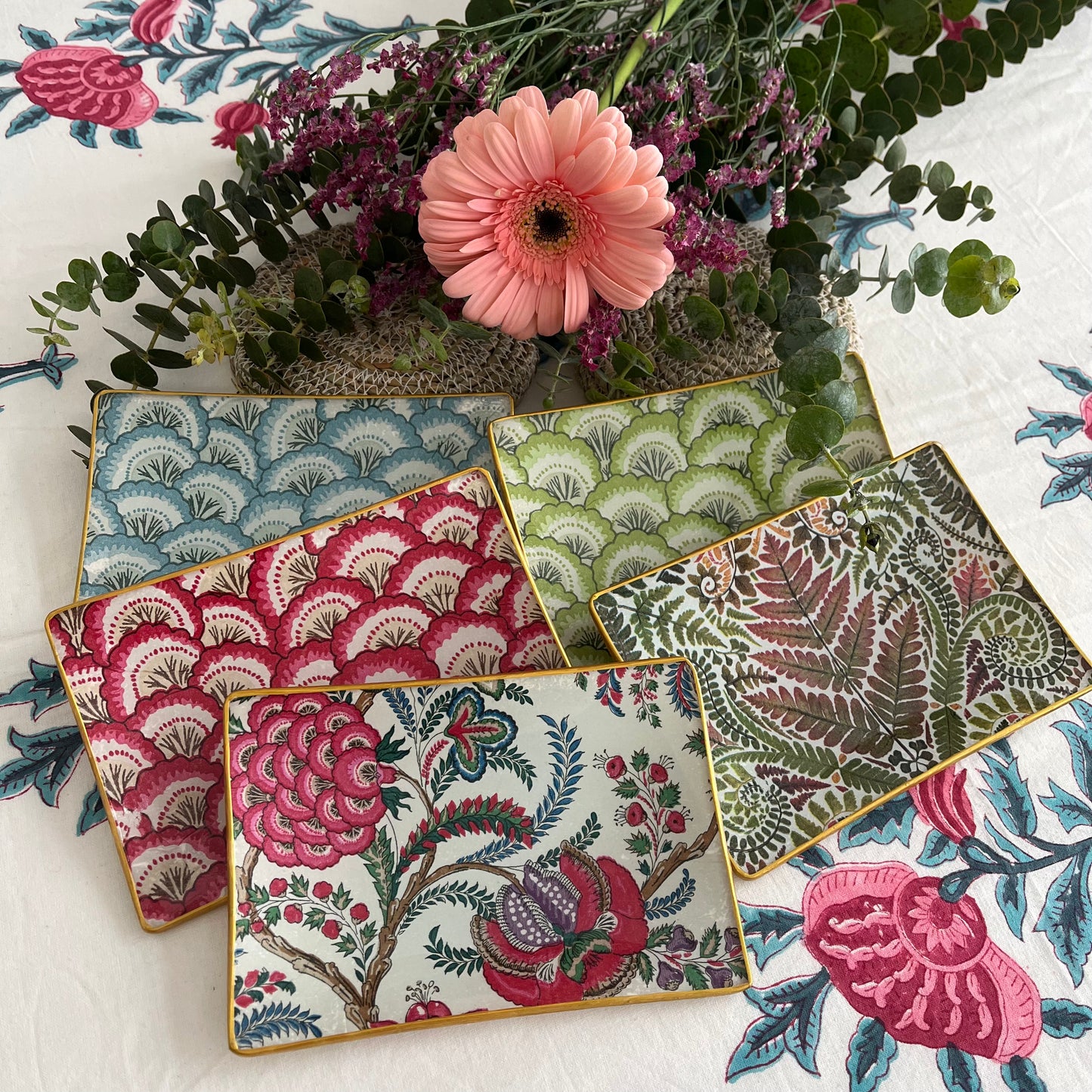 Bandeja block print helechos