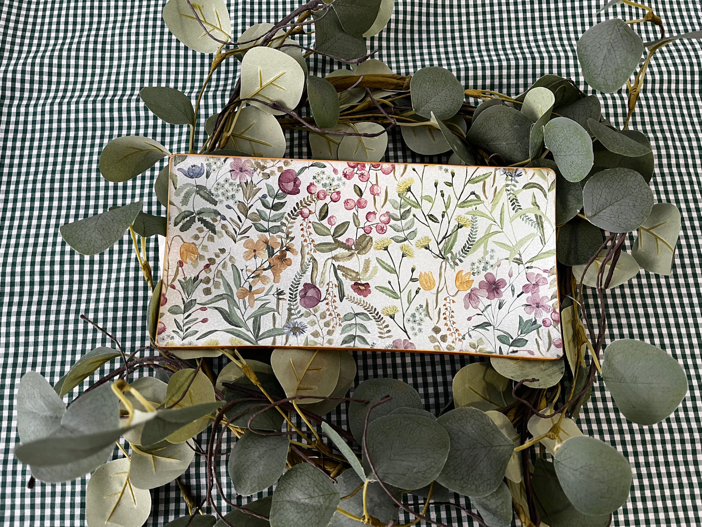 Bandeja rectangular flores otoño