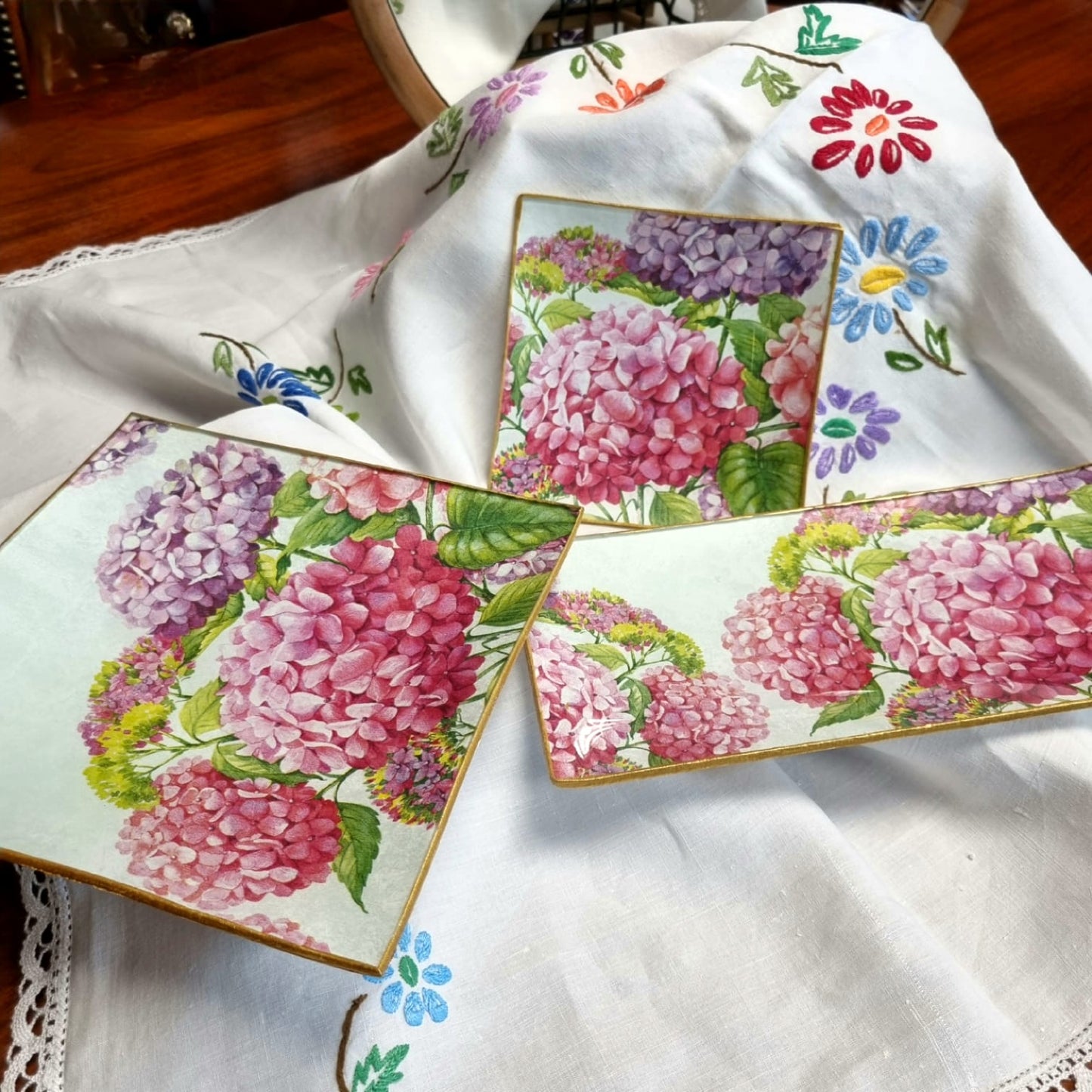 Bandejas Hortensia rosa