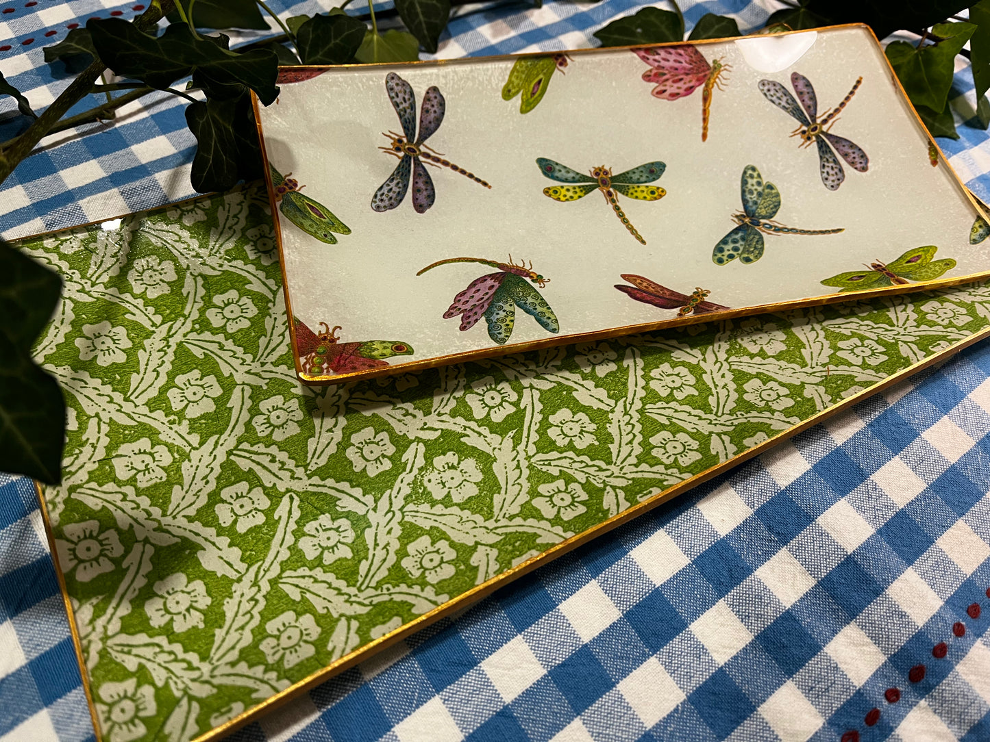 Bandeja rectangular libélulas