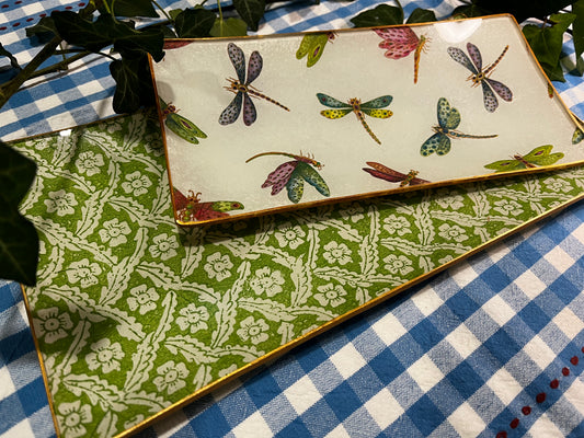 Bandeja rectangular libélulas