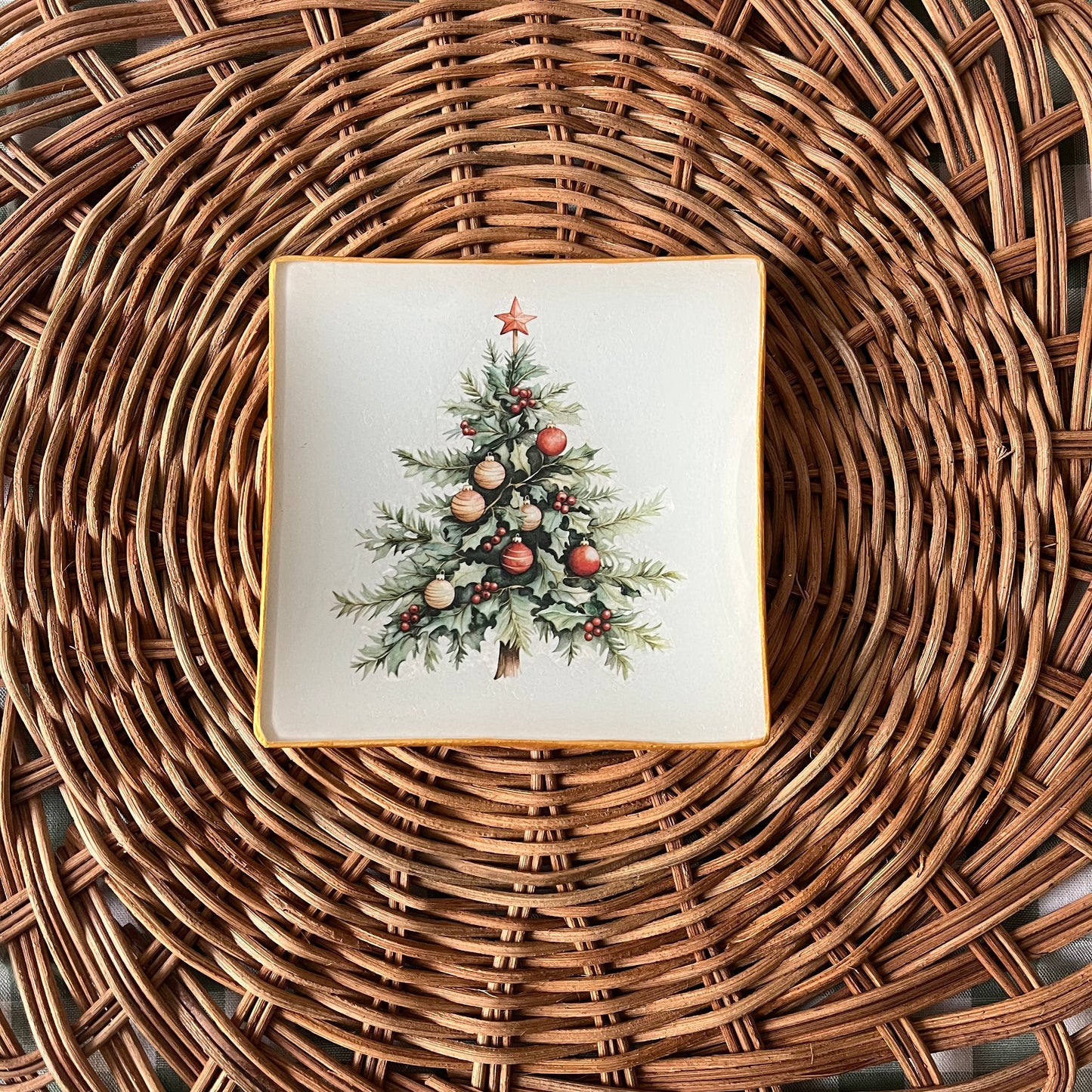 Plato de pan árbol de Navidad