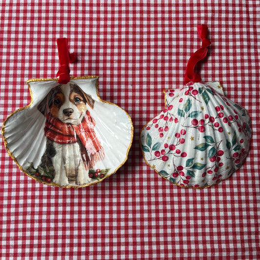 Concha de vieira perro navideño