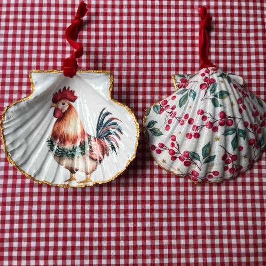 Concha de vieira gallo navideño