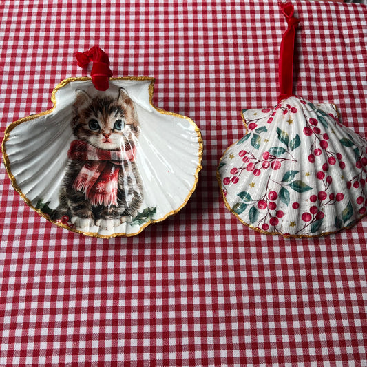 Concha de vieira gato Navideño