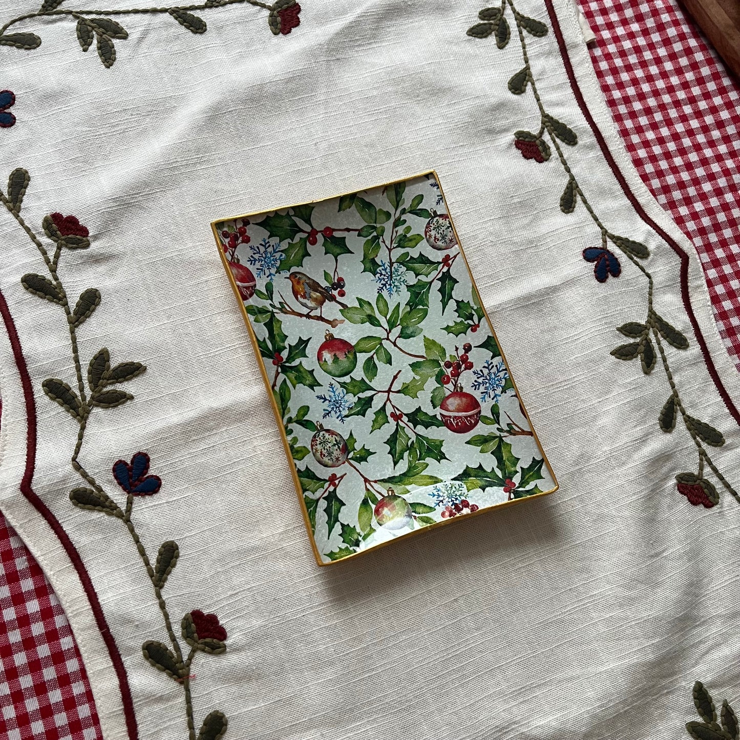 Plato/ bandeja Christmas Holly