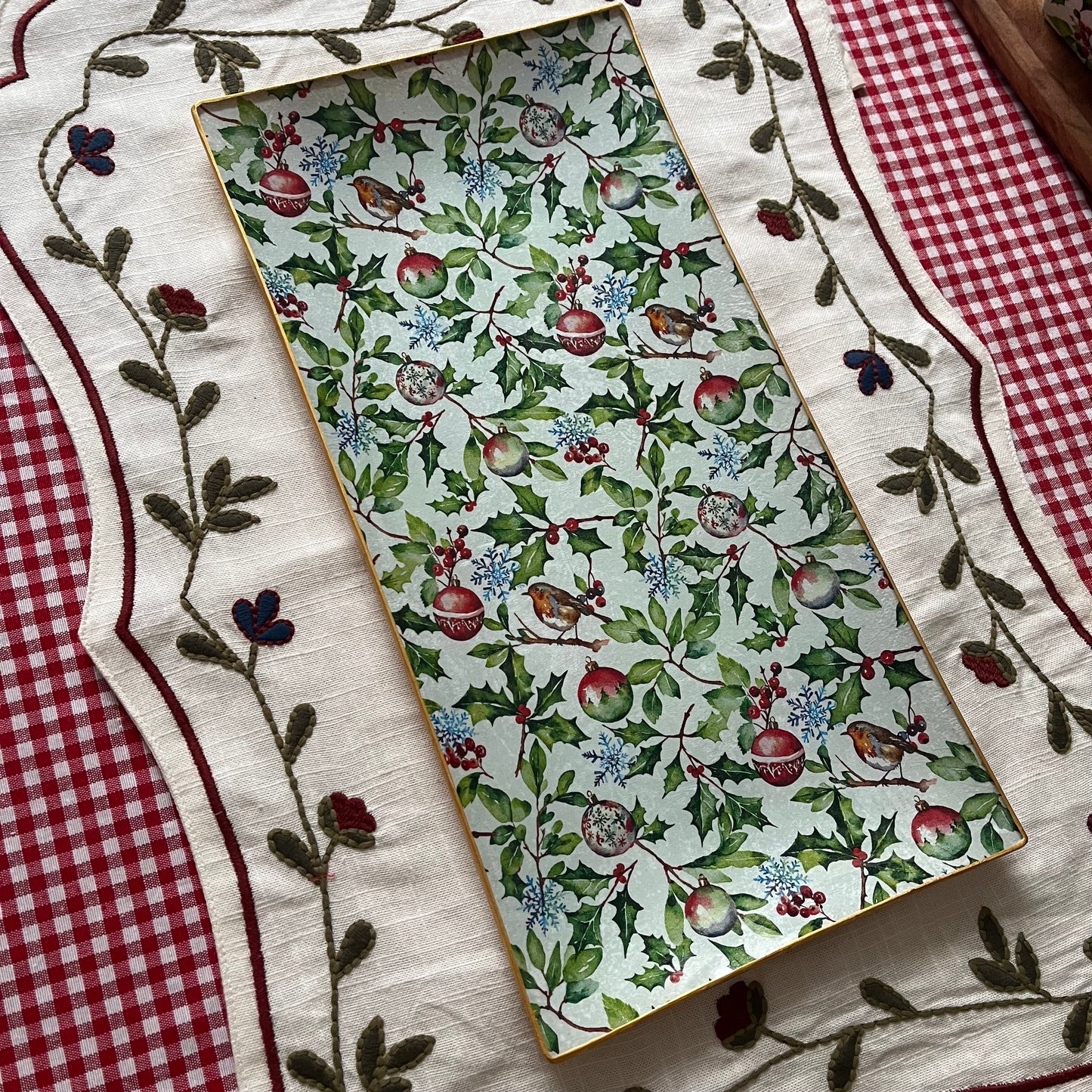 Plato/ bandeja Christmas Holly