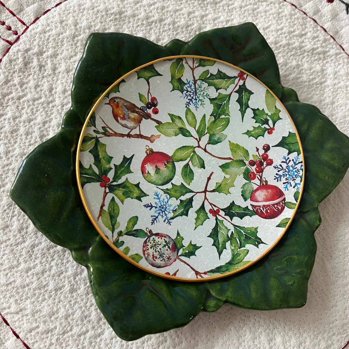 Plato/ bandeja Christmas Holly