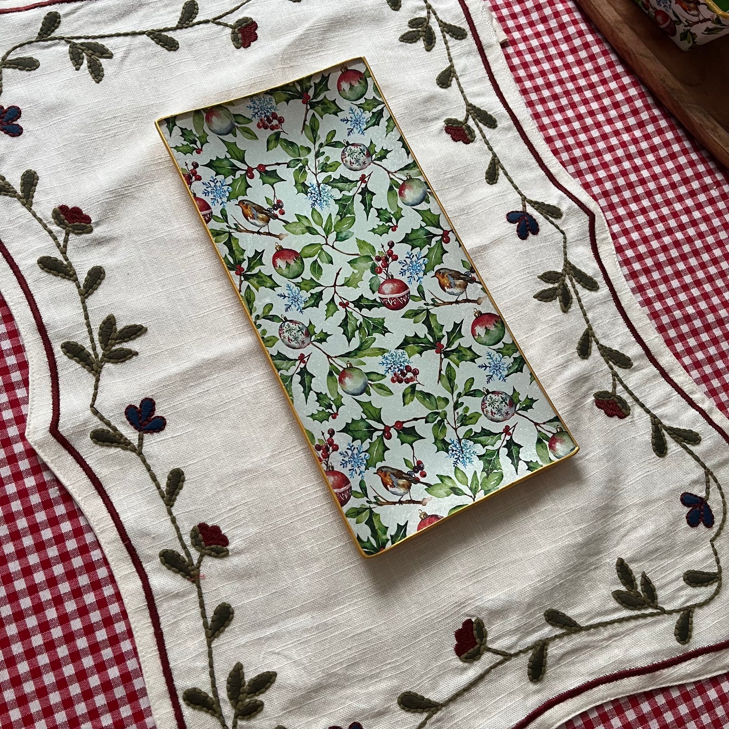 Plato/ bandeja Christmas Holly