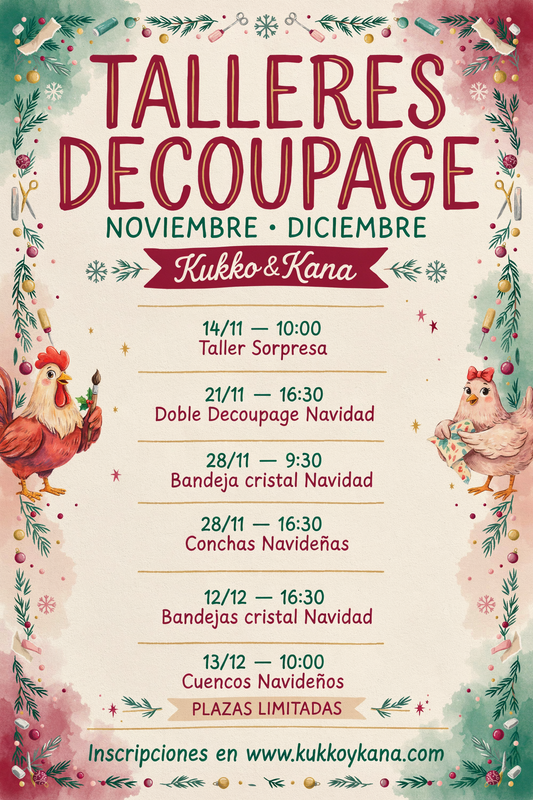 TALLERES DECOUPAGE NOVIEMBRE-DICIEMBRE