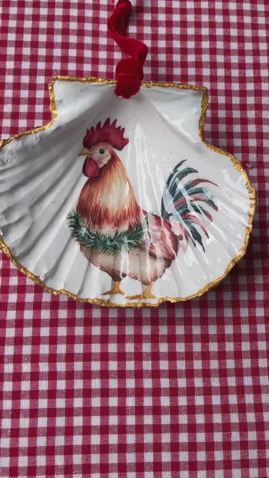 Concha de vieira gallo navideño