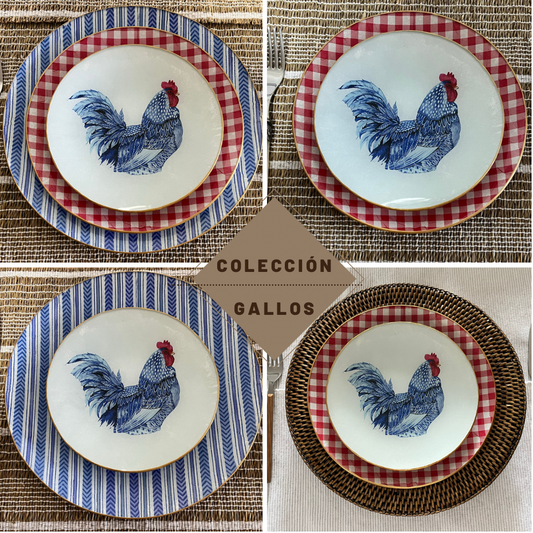 Vajilla colección gallos