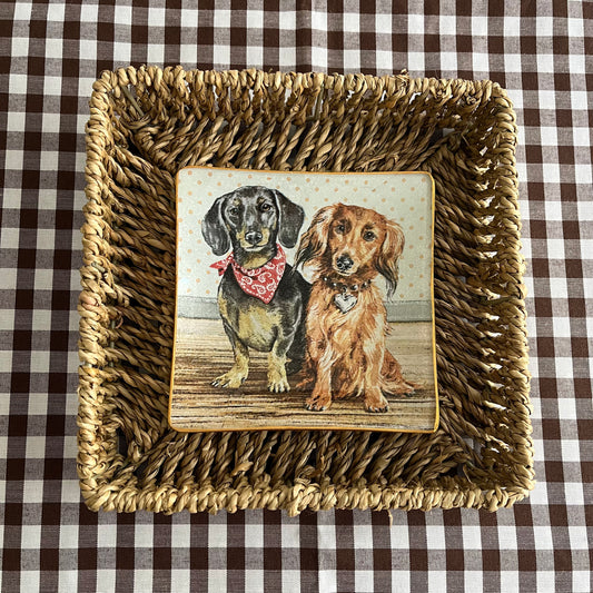 Plato cuadrado 12x12 cm dog friends